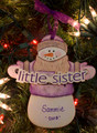 Little Sister Snowman Personalized Ornament
