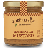 Front view of HOrseradish mustard jar