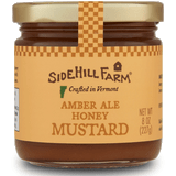 Front  view of amber ale honey mustard jar