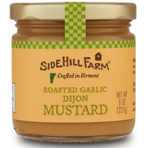 View of Sidehill Farm Roasted Garlic Dijon Mustard.