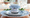 Blueberry jam on a blue plate