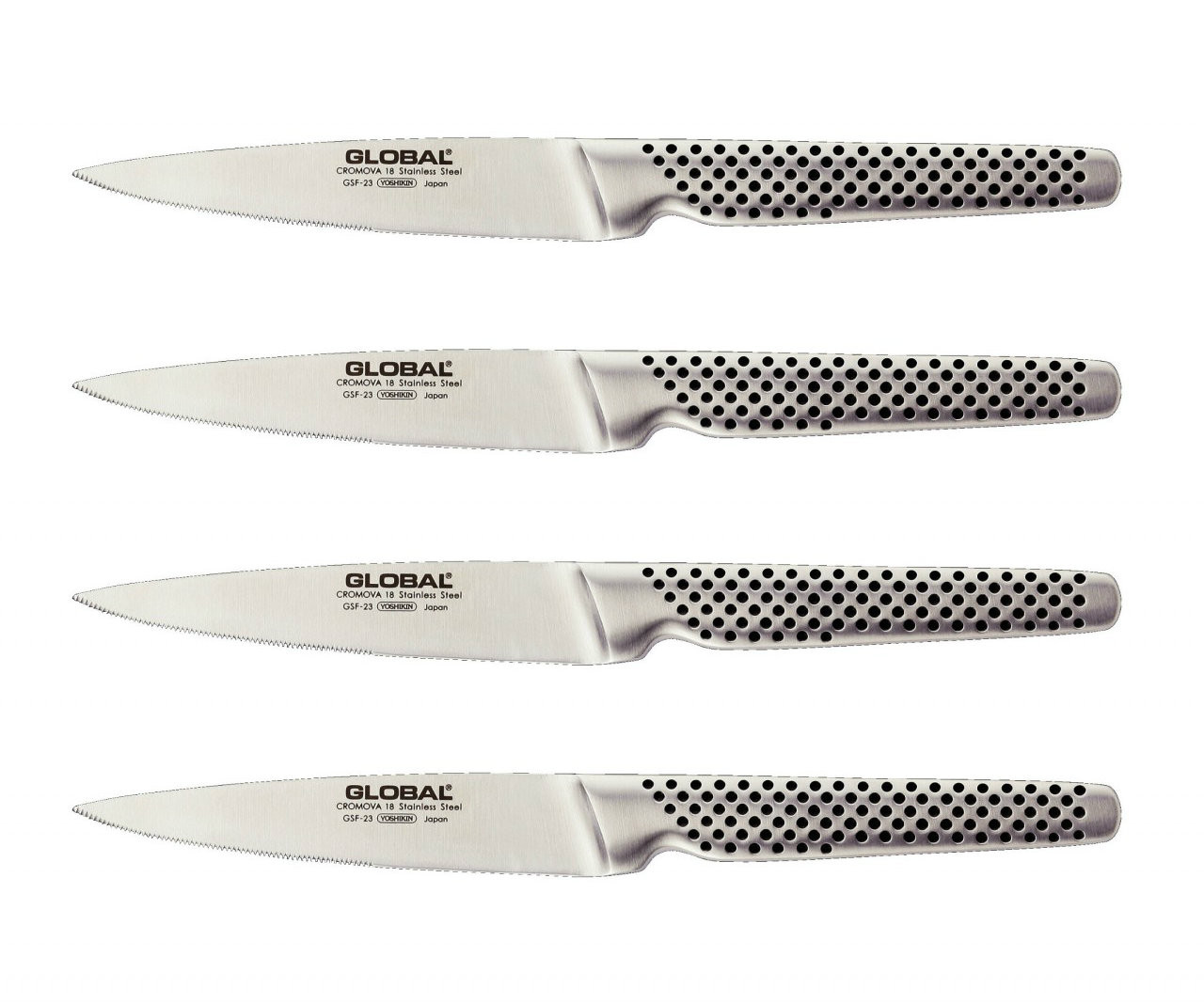Global GSF-4023, 4-PC Serrated Steak Knife Set