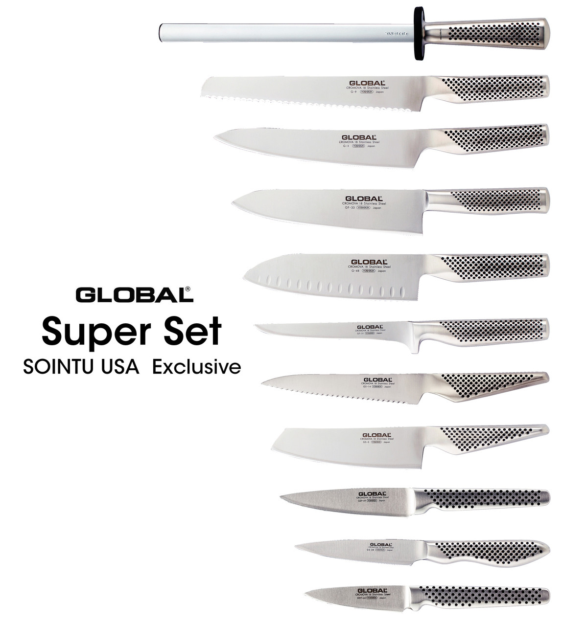 Global G-88/111, 11-PC Knife Set | Sointu
