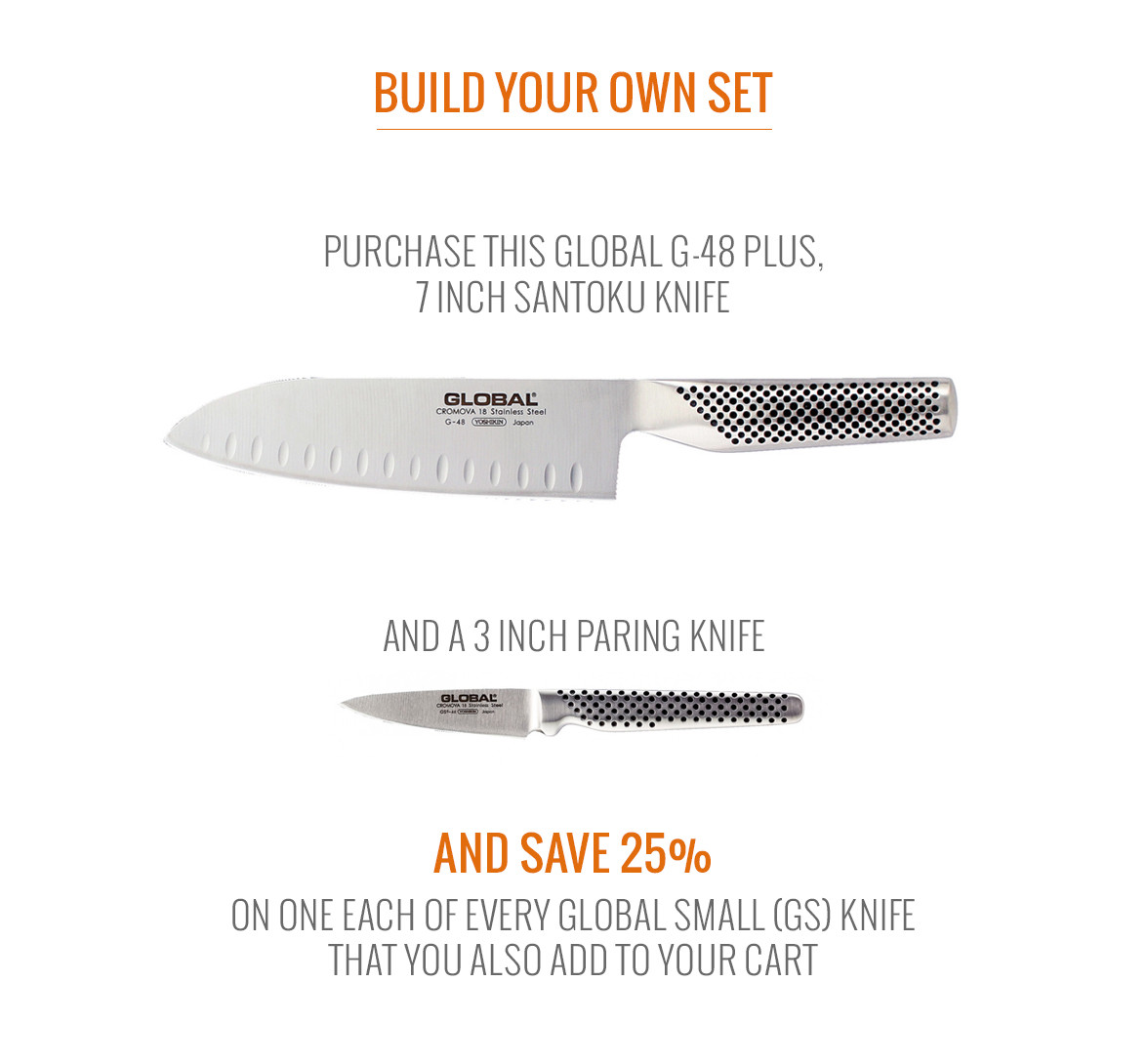 Global G 48 Plus 7 Inch Santoku Knife W Granton Edge And Gsf 46 3 Inch Paring Knife Packaged Separately Sointu Usa