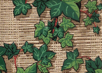 another fabulous 1950's ivy on a basket woven background. Rich,rich color and depth.