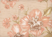 European wallpaper from the late 1950's. Exquisite rendering of Poppies on a faux grass back.