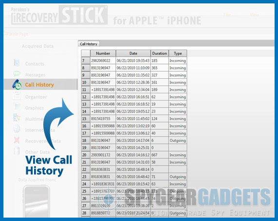 how to check deleted call history of a number