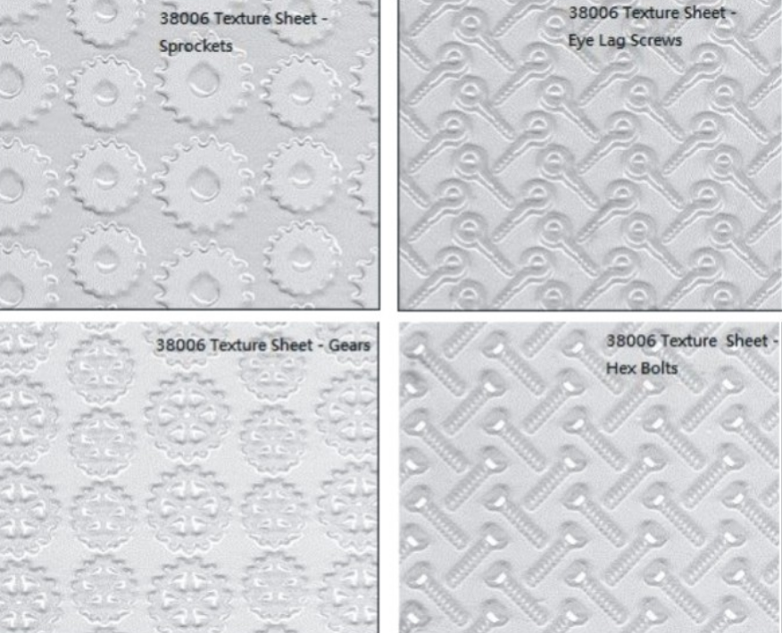 Clay Texture Sheet - Set F (Gears, Eyelag screws, Hex Bolts