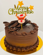 Acrylic Cake Topper Gold Merry Christmas Rudolph Star