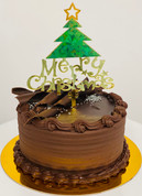 Acrylic Cake Topper Gold Merry Christmas Green Tree