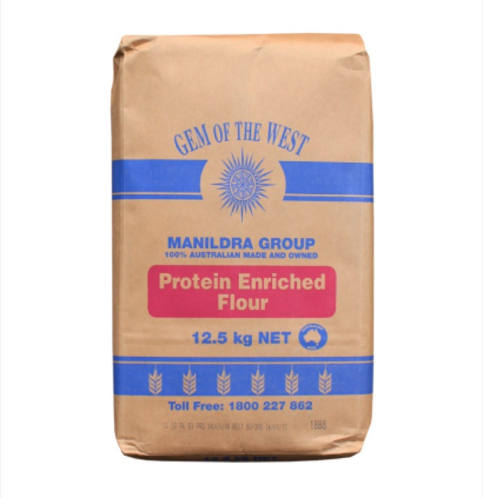 Manildra Strong Bakers Flour Protein Manildra Protein Enriched Flour 12.5kg - iBake