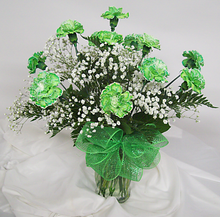 Vase of Green Carmations