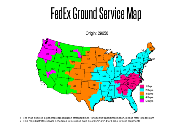 fedex ground zone chart 2022