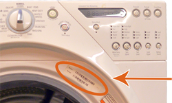 where to find whirlpool washing machine serial number
