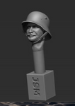 Jon Smith Modellbau - German Head - M1916 Helmet (head from Chauchat MG Figure) (54mm)