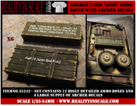Reality in Scale German 75mm Long Ammo Boxes