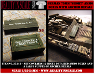 Reality in Scale German 75mm Short ammo boxes