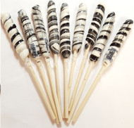 9 inch Twist Whirly Lollipops 72 units 1oz Black & White