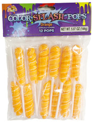 CLEARANCE - Twisted Whirly Lollipops Orange 12 Count Orange Flavor
