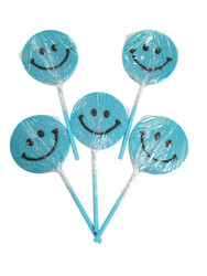 Happy face Blue Lollipop 12 Count