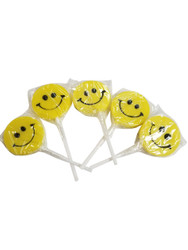 Teeny Happy face Yellow Lollipop 12 Count