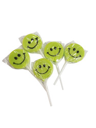 Teeny Happy face Green Lollipop 12 Count