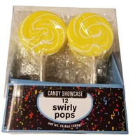 Swirly 3 Inch Round Pops Yellow 12 Count 