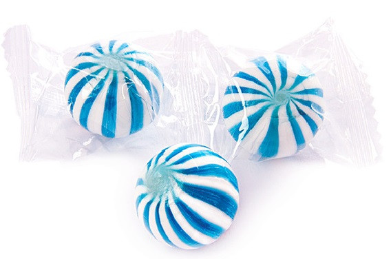 Blue And White Blueberry Crazy Mini Candy Balls 2 Lbs