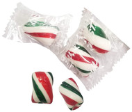 Clearance - Christmas Red & Green Cylinder Shaped PepperMint Candy Mint Twists - 2 Pounds