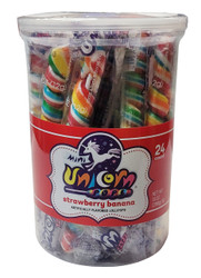 Unicorn Pops 24 Count - Rainbow Strawberry Banana Flavored
