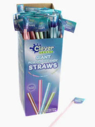 Clever Candy GIANT STRAW Fruit Flavors Single Box (85units)