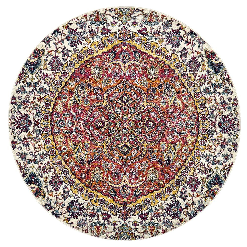 Brixton 867 Rust 150cm Round Rug Online Rug Store Australia Rugs