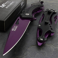MTech USA MT-A705PE 8.25" Purple Spring Assisted Folding Knife