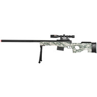 UKArms P2703A Spring Airsoft Sniper Rifle Gun With Laser Scope & Bipod Green Camo