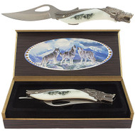 8" Arctic Wolf Pack Collector's Edition Folding Pocket Knife