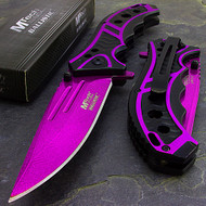 MTech USA MT-A907PE 8.25" Purple Spring Assisted Folding Knife