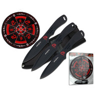 3 Piece Perfect Point 8" Throwing Knives Set With Target Board