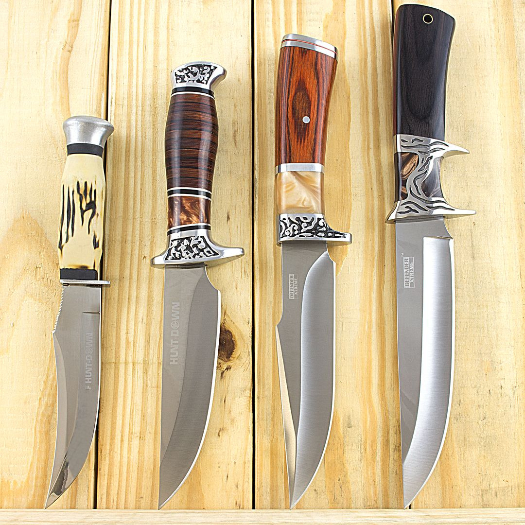4 Piece Fixed Blade Hunting Knife Set With Sheath - Unlimited