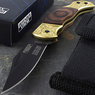 Defender 5.25" Mini Bronze & Wood Folding Knife 