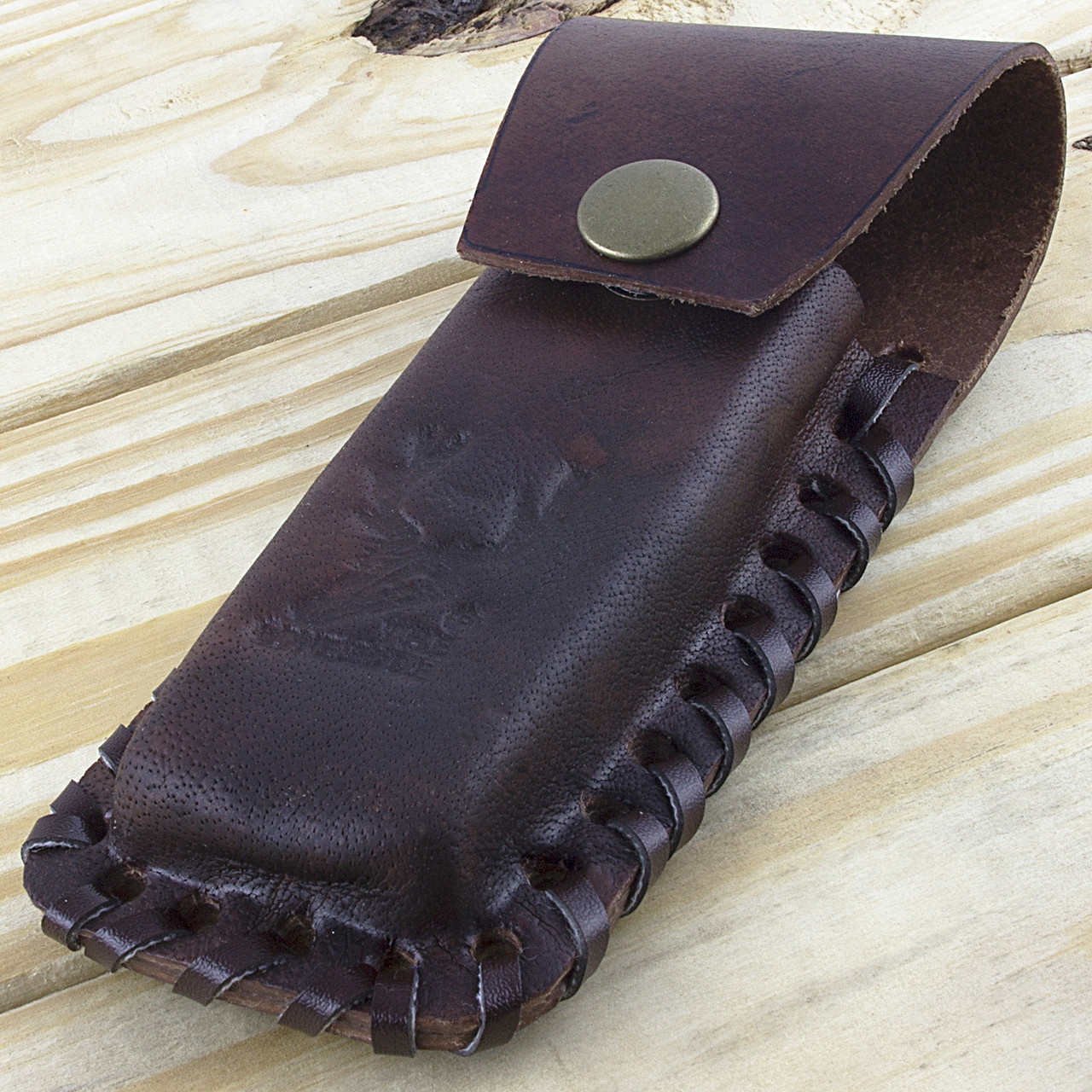 Premium knife sheath with belt clip – handmade knife holster made of  genuine buffalo leather – knife leather pouch for hunting & kitchen – Tommy  brown