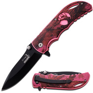 8" Elk Ridge Pink Camo Spring Assisted Folding Knife