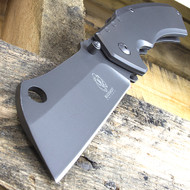 Buckshot 8" Cleaver Style Spring Assisted Folding Pocket Knife