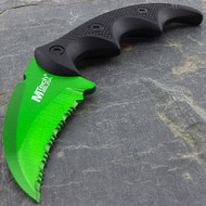 MTech USA 5" Karambit Boot Knife With Holster Sheath Green