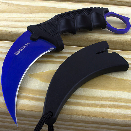 WarTech Karambit Ocean Blue Combat Knife - Unlimited Wares, Inc