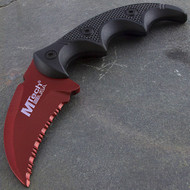 MTech USA 5" Fixed Blade Karambit Knife With Holster Sheath Red