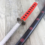 40" Carbon Steel Japanese Katana Sword With Stand Red