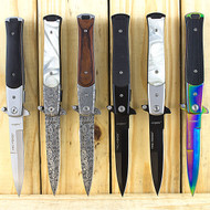 6 Piece Tac-Force Spring Assisted Stiletto Folding Pocket Knife Set