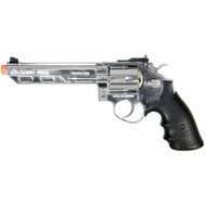 HFC 357 Magnum 6" Barrel Green Gas Airsoft Revolver Gun Silver