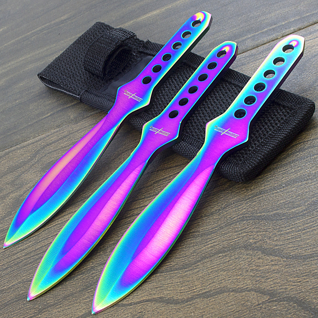 Perfect Point 3 Piece 6.5 Rainbow Throwing Knives Set - Unlimited Wares,  Inc