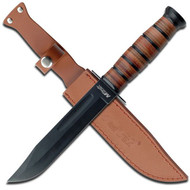 MTech USA 12" Fixed Blade Knife With Leather Handle